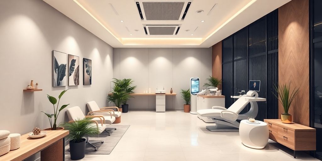 Interior de clínica de bem-estar moderna e elegante